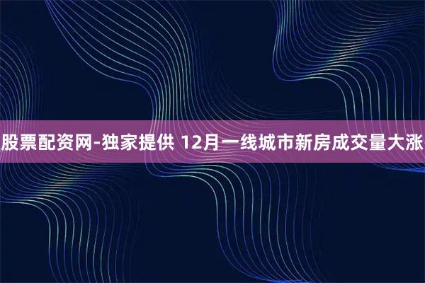 股票配资网-独家提供 12月一线城市新房成交量大涨