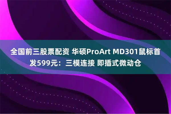 全国前三股票配资 华硕ProArt MD301鼠标首发599元：三模连接 即插式微动仓